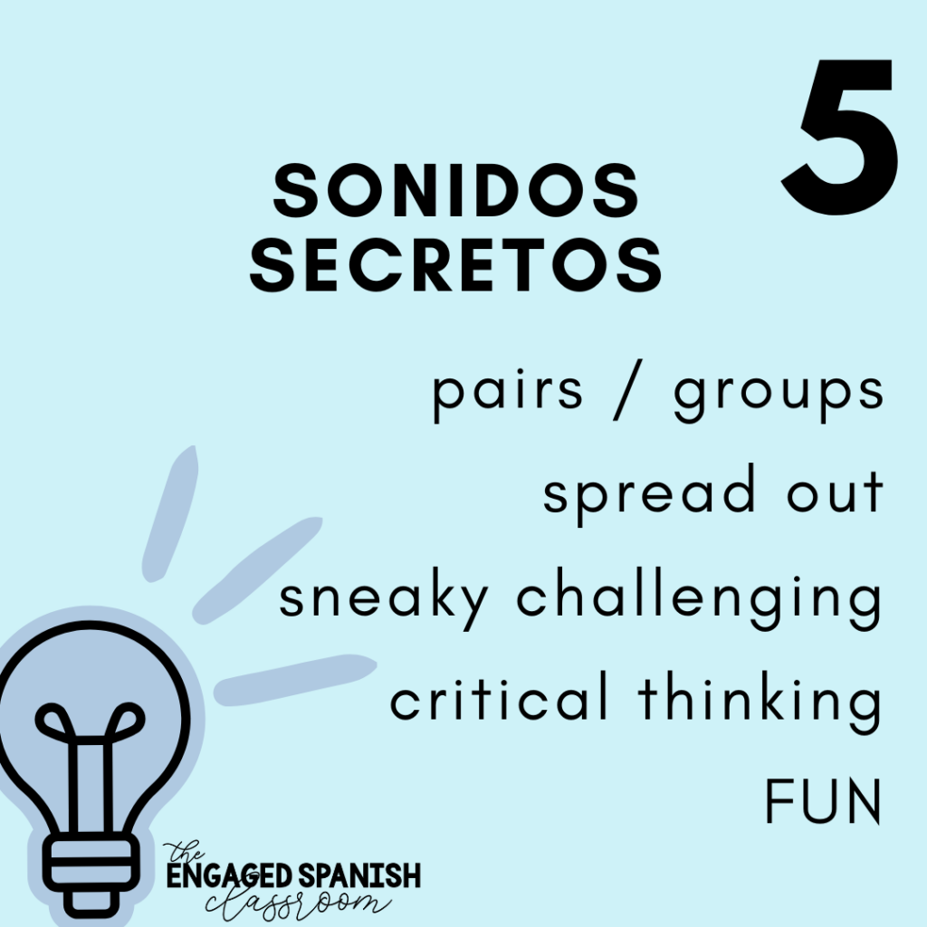 spanish class sonidos secretos